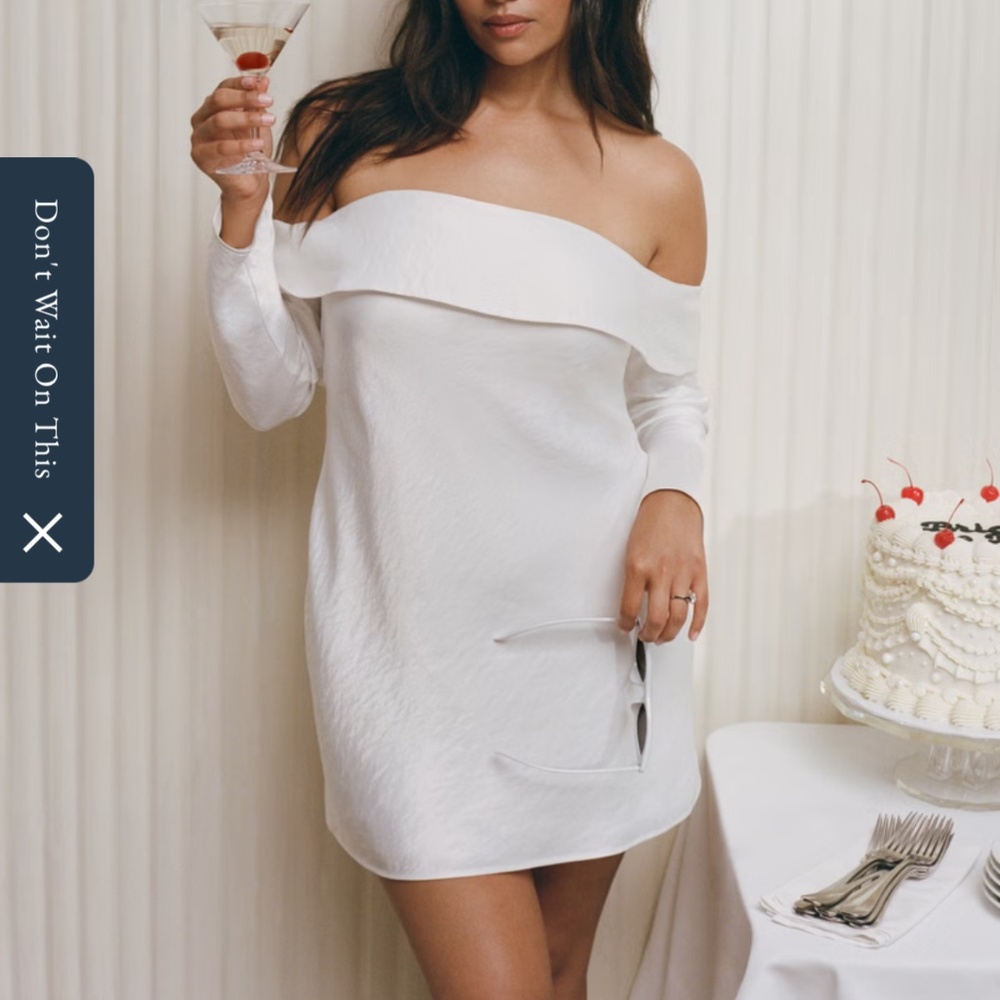 Abercrombie Off-The-Shoulder Long-Sleeve Mini Dress